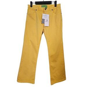 SR vs Sandrine Rose Free People yellow straight leg jeans.  Size 28.